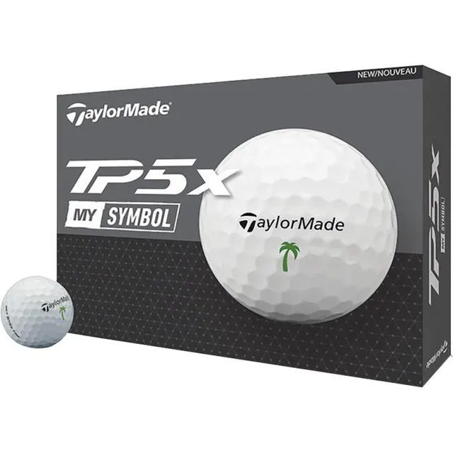 Bola de Golfe TaylorMade TP5X My Symbol Palm – Branco (12 Unidades)