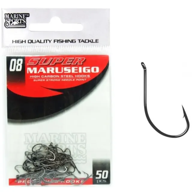 Anzol Marine Sports Super Maruseigo Black Nickel 08 com 50 pçs