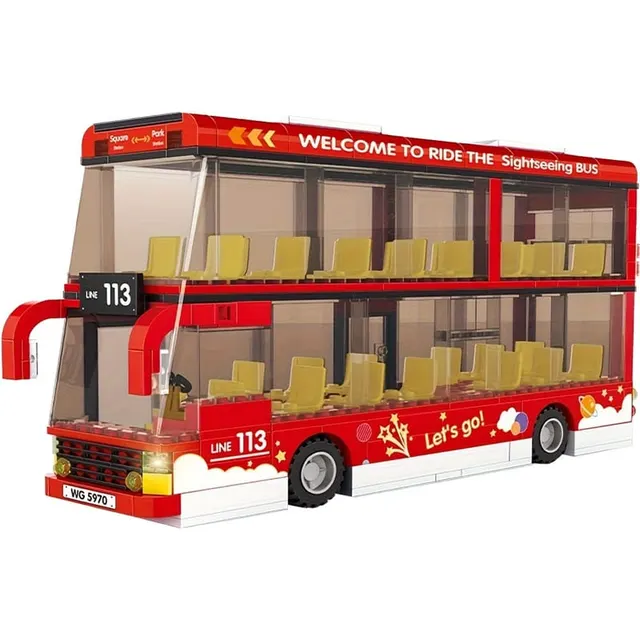 Blocos de Construção Intercity Bus Sightseeing Bus Wange – 5970 (436 Peças)