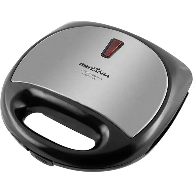 Sanduicheira e Grill Britania Crome Inox Preto/Prata – 220V-50Hz/60Hz