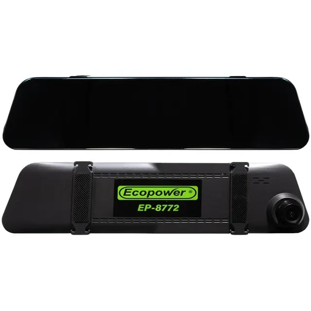 Espelho Retrovisor Ecopower EP-8772 com Câmera Frontal e Traseira Full HD 1080P