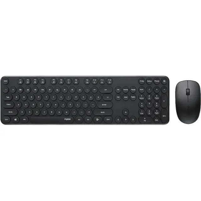Teclado e Mouse Sem Fio Rapoo X260S – Preto (Inglês)