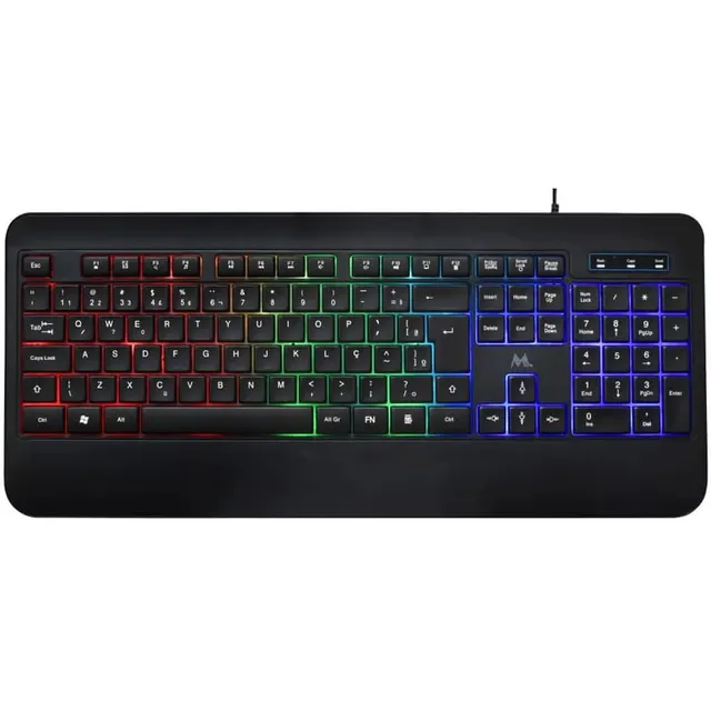 Teclado Mtek KB-7701LR com cabo – Preto RGB (Português)