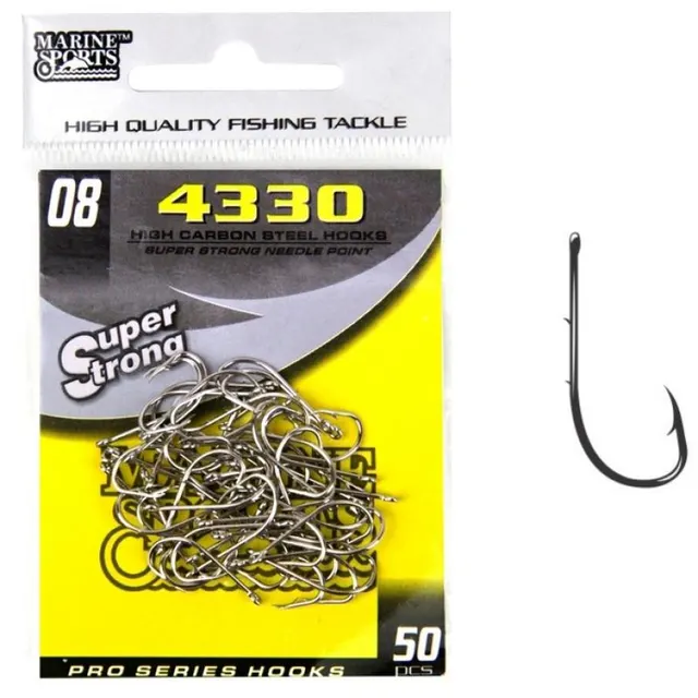 Anzol Marine Sports 4330 Super Strong 08 com 50pcs