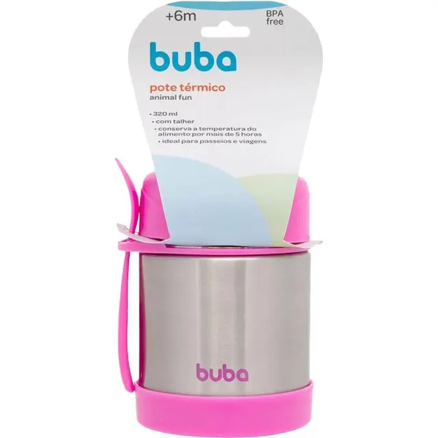 Pote Termico com Colher Buba – 15358 (Rosa)