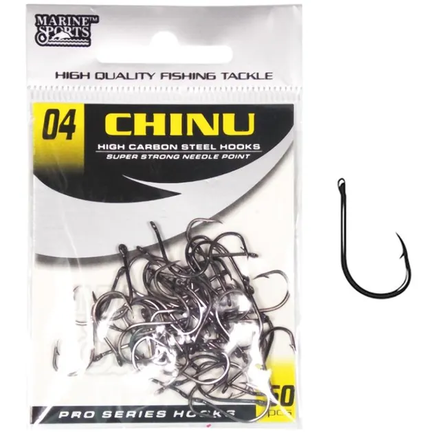Anzol Marine Sports Chinu Black Nickel 04 com 50 pçs