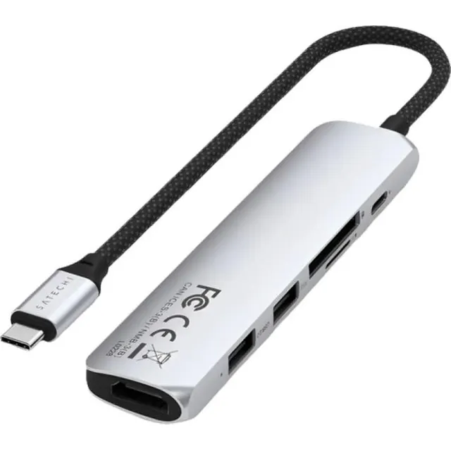 Adaptador 6 em 1 Slim Multiport USB-C Satechi – ST-P6SS