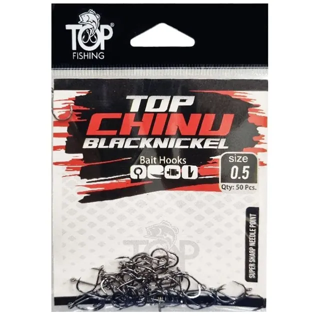 Anzol Top Fishing Chinu Black Nickel 0.5 com 50 pçs