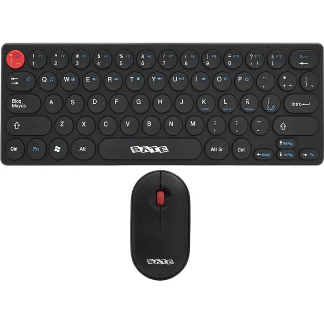 Teclado e Mouse sem Fio Satellite AK-6012G Preto (Espanhol)