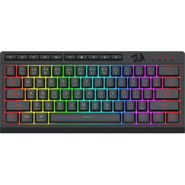 Teclado com Fio Gaming Redragon Shiva 61 K522-RGB Preto (Inglês)