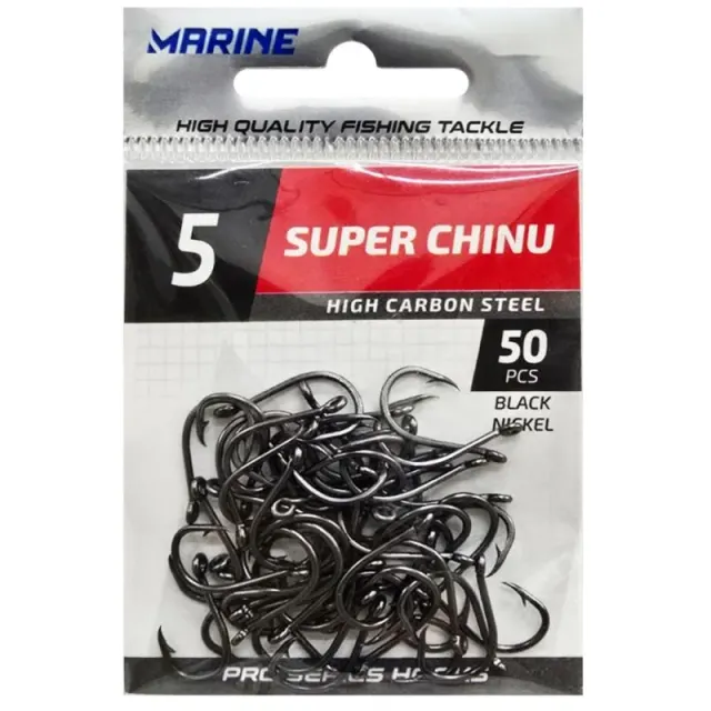 Anzol Marine Sports Super Chinu Black 05 com 50 pçs