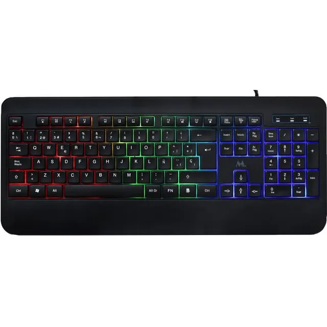 Teclado Mtek KB-7701LR com cabo – Preto RGB (Espanhol)