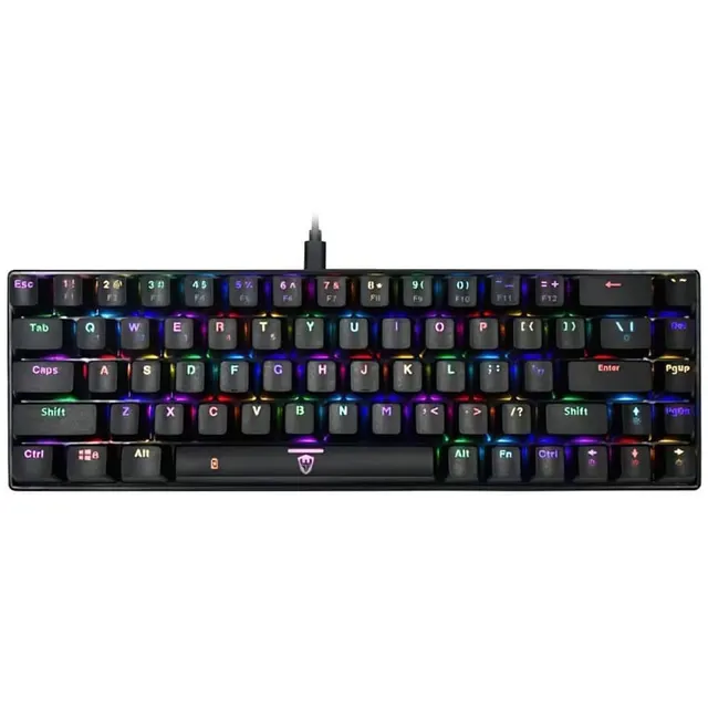Teclado Gaming Satellite King Fight GK-55 2 em 1 Branco (Inglês com Fio) Switch Azul