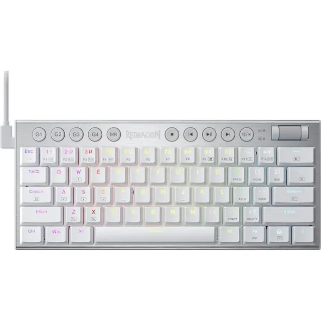 Teclado Gaming Redragon Horus Mini Pro K632W-RGB Branco (Inglês sem fio) Switch Vermelho