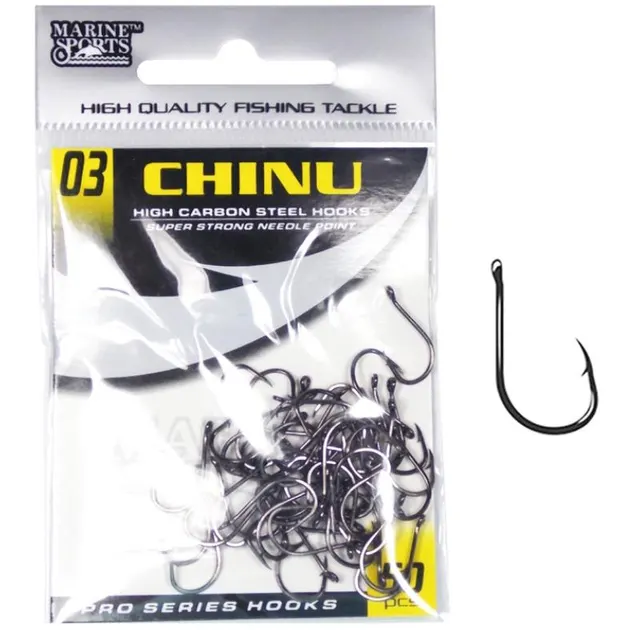 Anzol Marine Sports Chinu Black Nickel 03 com 50 pçs