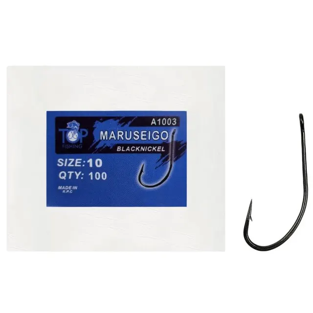 Anzol Top Fishing Maruseigo Black Nickel 10 com 100 pçs