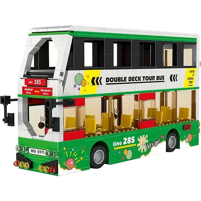 Blocos de Construção Intercity Bus Double Deck Tour Bus Wange – 5971 (456 Peças)