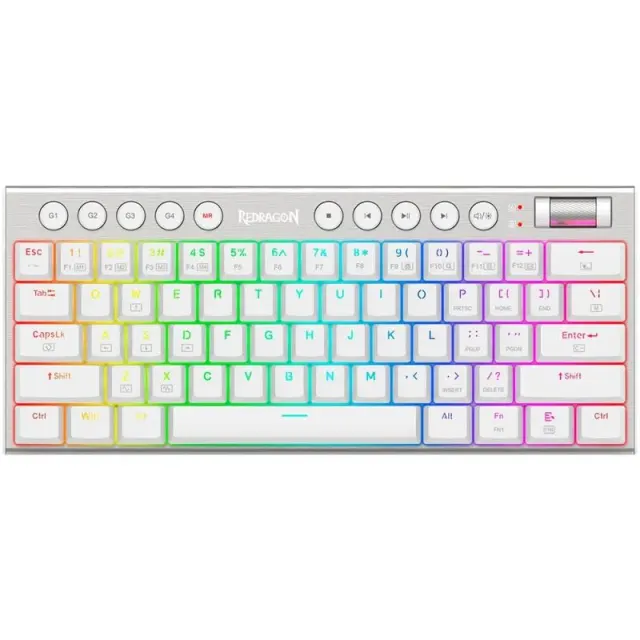 Teclado Gaming Redragon Horus Mini K632W-RGB Branco (Inglês com fio) Switch Vermelho