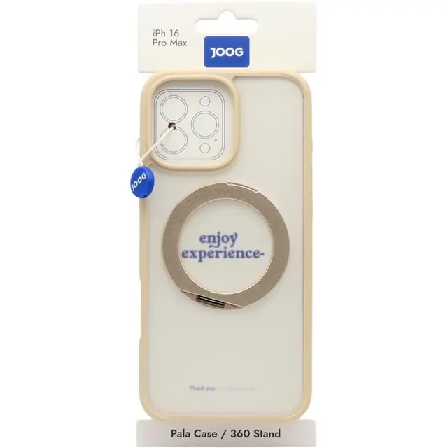 Case Joog para iPhone 16 Pro Max Pala/360 Stand Transparent/Gold
