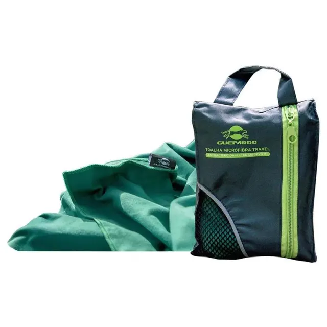 Toalha de camping Guepardo em microfibra antibactericida e absorvente – Verde