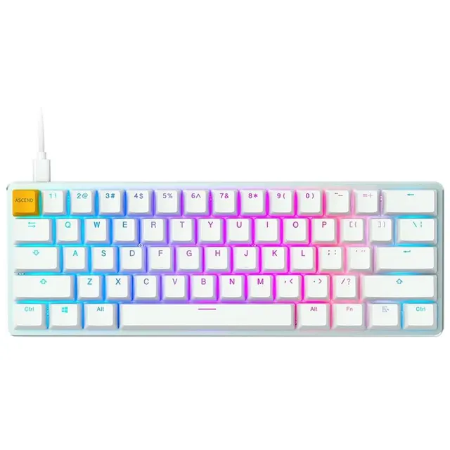 Teclado com Fio Gaming Glorious GLO-GMMK-COM-BRN-W RGB Branco (Inglês)