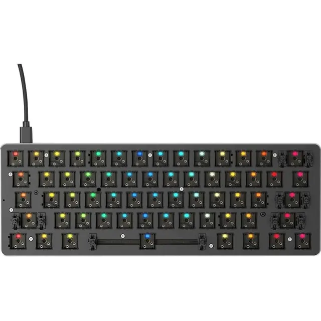 Carcaça para teclado mecânico gaming Glorious GMMK-COMPACT- RGB Black- com fio (Inglês)