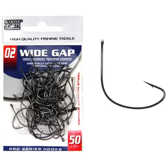 Anzol Marine Sports Wide Gap Black Nickel 02 com 50pçs