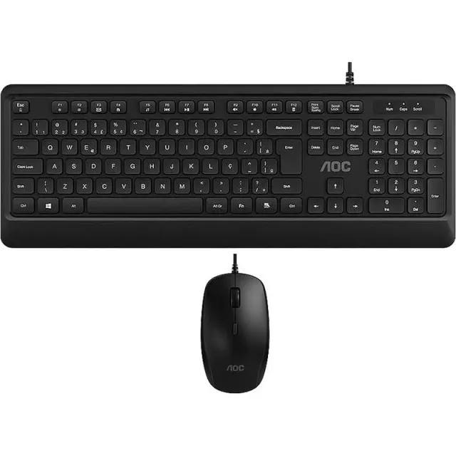 Teclado e Mouse com Fio Aoc KM220B/FG (Português)