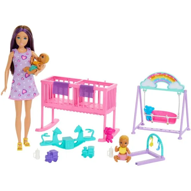 Boneca Barbie Double The Fun Nursery Family &amp; Friends Mattel – HXM99