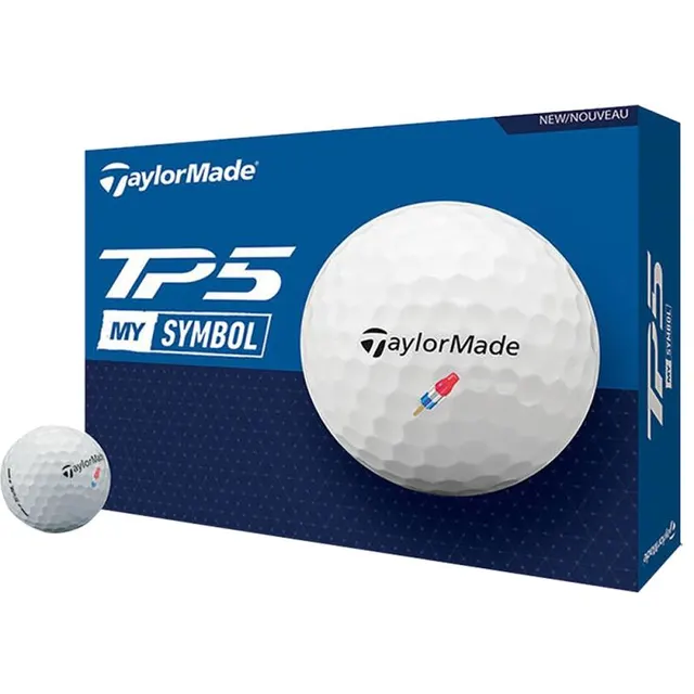 Bola de Golfe TaylorMade TP5 My Symbol Rocket Pop – Branco (12 Unidades)