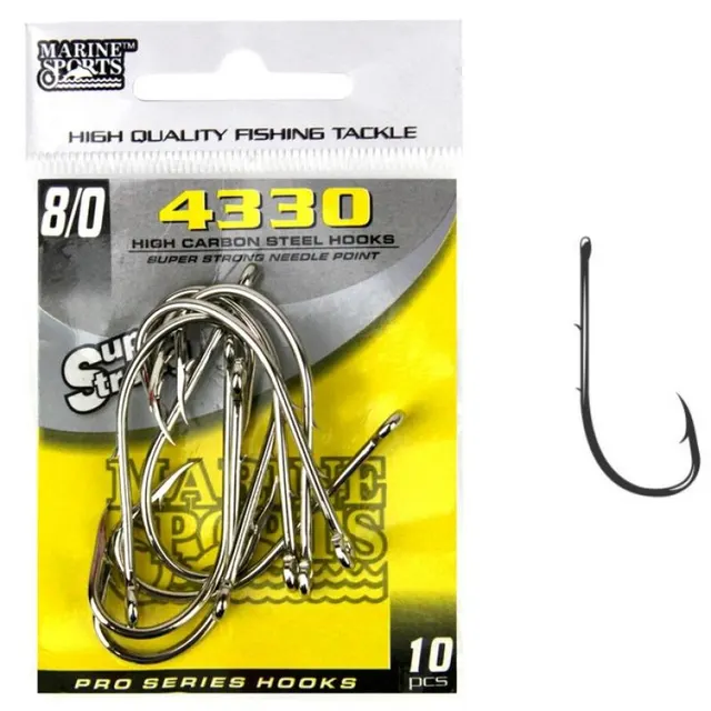 Anzol Marine Sports 4330 Super Strong 8/0 com 10pcs
