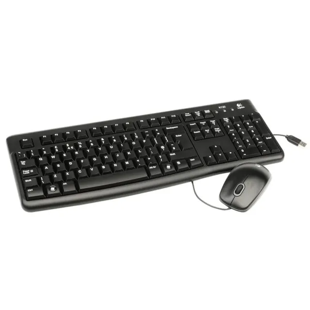 Teclado e Mouse com Fio Logitech MK120 USB – Preto (Espanhol – Português)