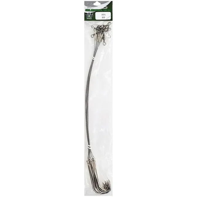Anzol Top Fishing 1971 Encastoado Torcido 8/0 com 10 pçs