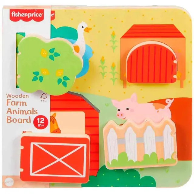 Tabuleiro de Animais de Fazenda de Madeira Fisher-Price – JCY33