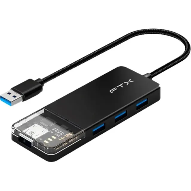 Adaptador USB-A Hub FTX 4 em 1 – CT-HUBT1-PB