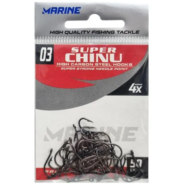 Anzol Marine Sports Super Chinu 4x Black 03 com 50 pçs