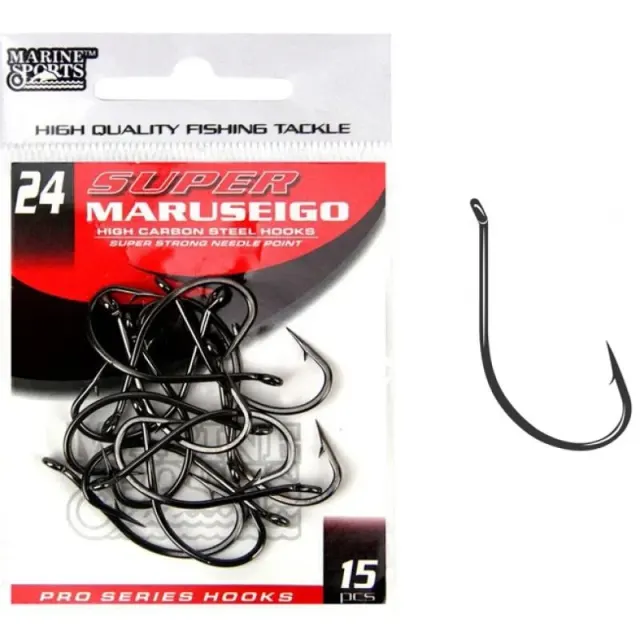 Anzol Marine Sports Super Maruseigo Black Nickel 24 com 15 pçs