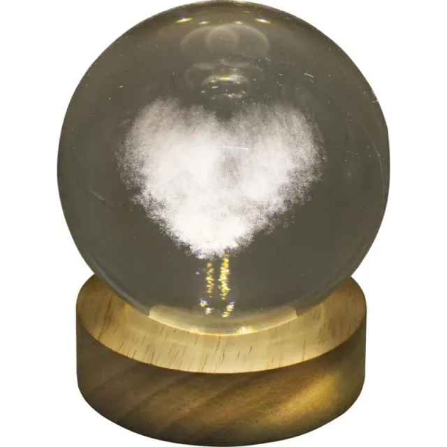 Lâmpada Led Esfera de Cristal 3D – Coração