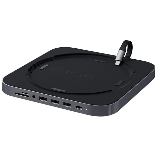 Suporte e Hub de Alumínio Satechi ST-ABHFM USB-C para Mac Mini – Space Gray