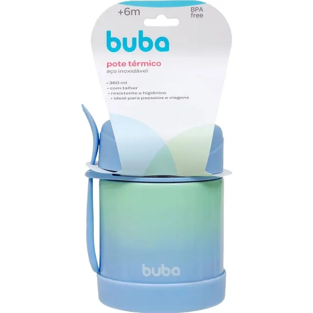 Pote Termico com Colher Buba – 17241 (Degrade Azul)