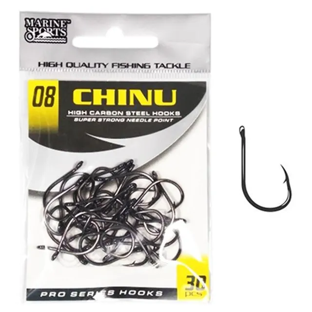 Anzol Marine Sports Chinu Black Nickel 08 com 50 pçs