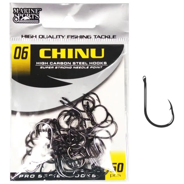 Anzol Marine Sports Chinu Black Nickel 06 com 50 pçs