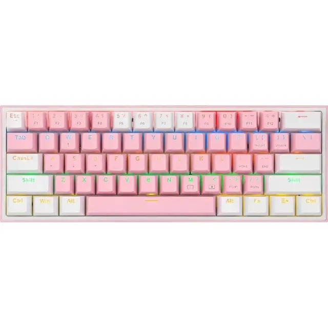 Teclado Gaming Redragon Fizz Rainbow K617-R (Inglês com Fio) Switch Azul
