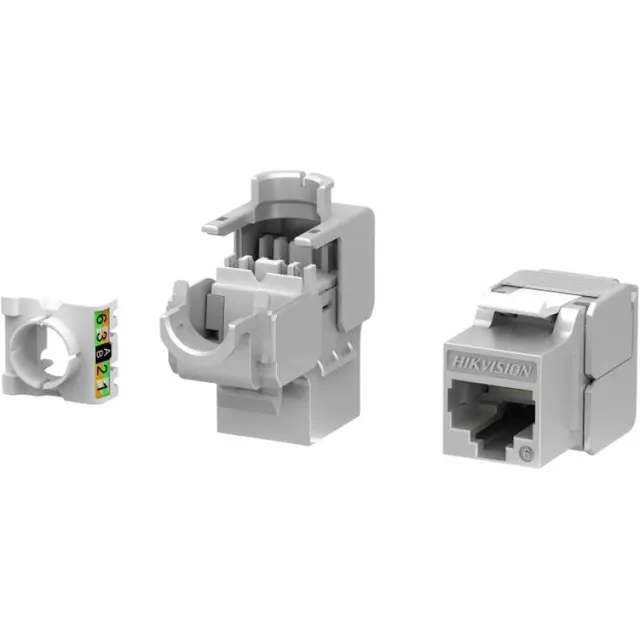 Conector Hikvision Keystone RJ45 Cat6a blindado DS-1CK6AP18ON – Silvery