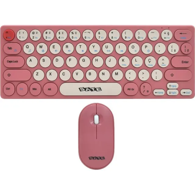 Teclado e Mouse sem Fio Satellite AK-6061G Pink (Português)
