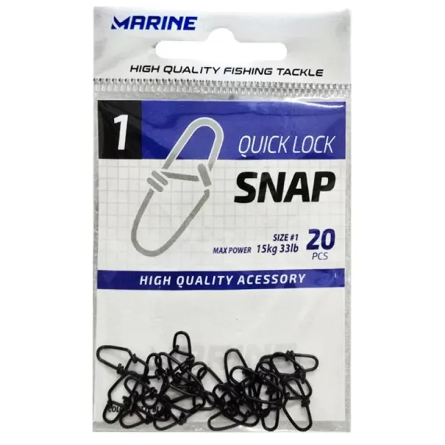 Snap Marine Sports Quick Lock 1 com 20 pçs