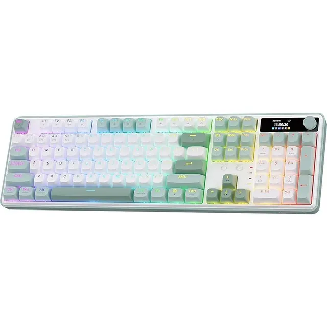 Teclado Gaming Redragon Wyvern LCD Pro K761WG-RGB-PRO Verde/Branco (Inglês)