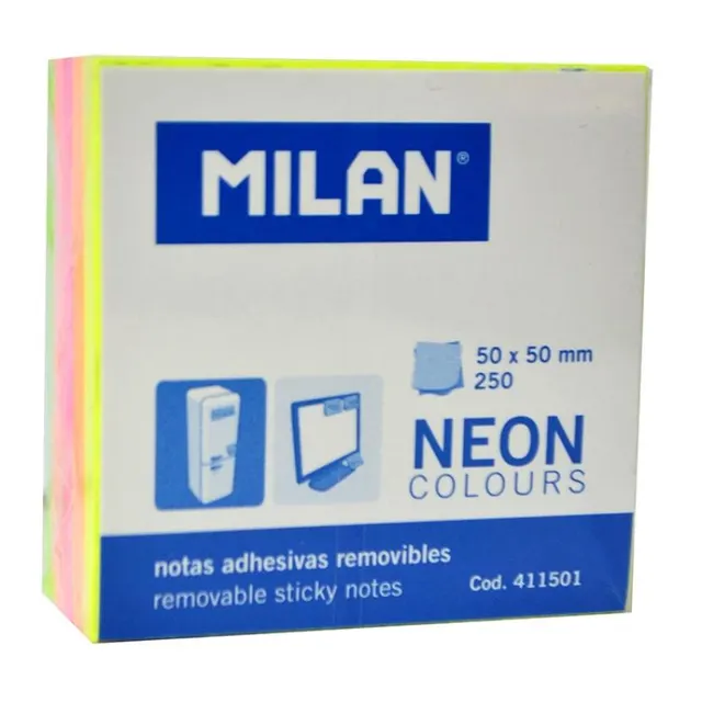 Bloco de Notas Milan Neon Colours 411501 (250 Folhas)