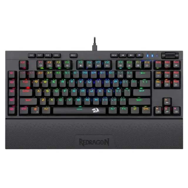 Teclado Gaming Redragon K588RGB-Pro BroadsWord Pro USB Preto (Inglês – com Fio)