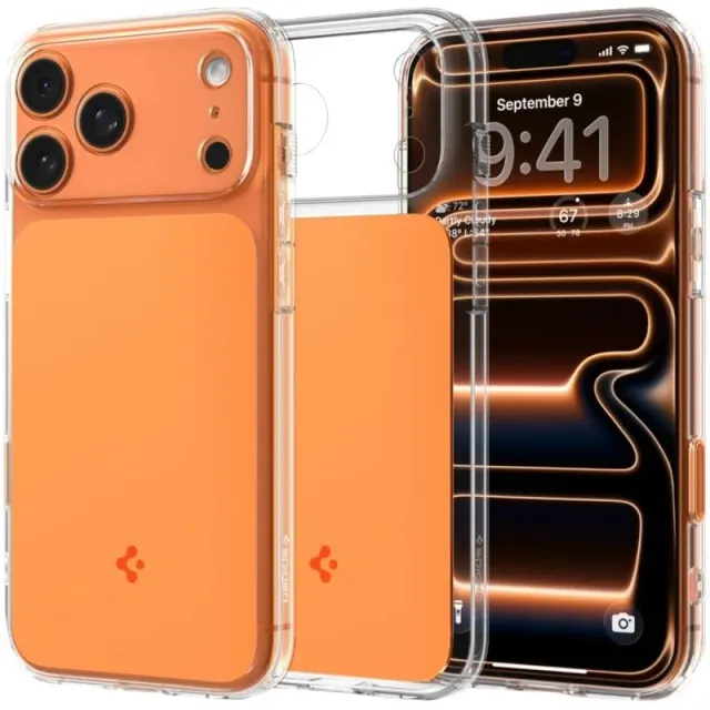 Case Spigen para iPhone 17 Pro Ultra Hybrid T ACS10477 Glossy Orange (MagFit)
